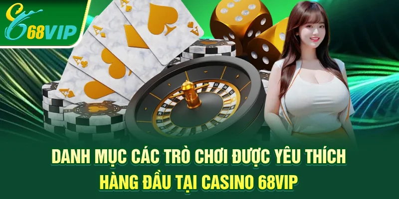 Danh mục các trò chơi được yêu thích hàng đầu tại Casino 68VIP